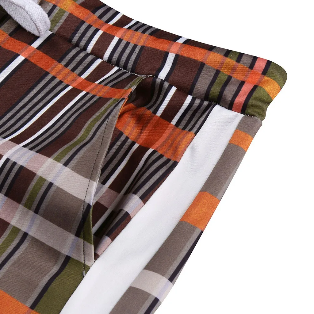 Модные мужские брюки зимние повседневные клетчатые карандаш длинные с