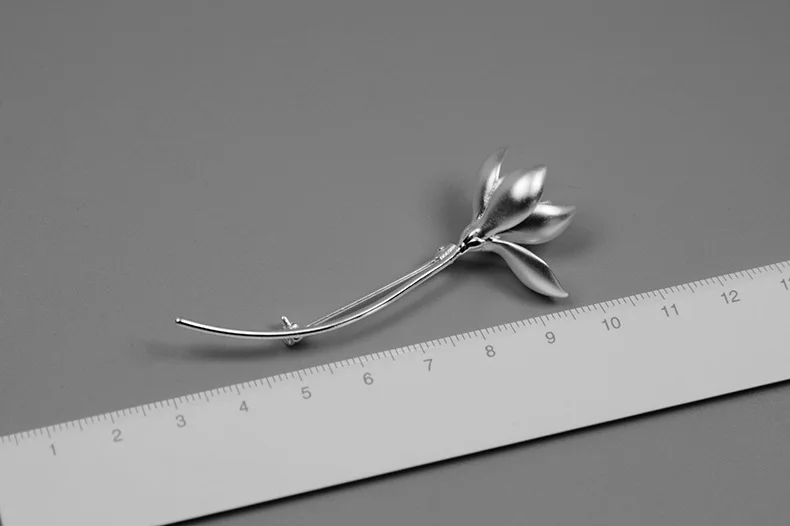 INATURE 925 пробы серебро большой цветок магнолии Броши для женщин Свадебная одежда ювелирные изделия аксессуары