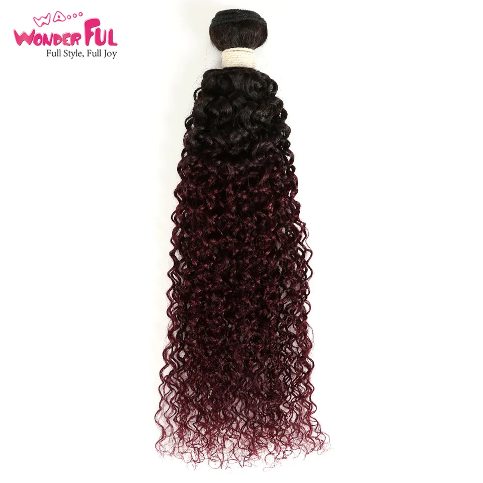 Омбре монгольская причудливая завивка пучки один шт Remy 100% человеческие волосы 2