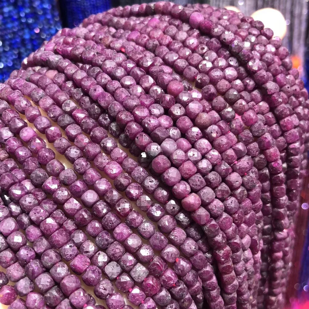 2020 perline sciolte in pietra naturale cubo gommato sfaccettato perline che fanno per ciondoli collana di gioielli accessori per braccialetti dimensioni 4mm
