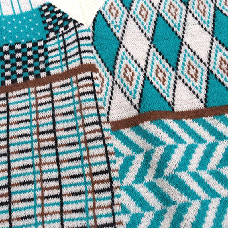 

[EAM] Women Green Plaid Asymmetrical Plaid Tank Tops New V-collar Sleeveless Personality Fashion Tide Spring Summer 2021 1DD6653