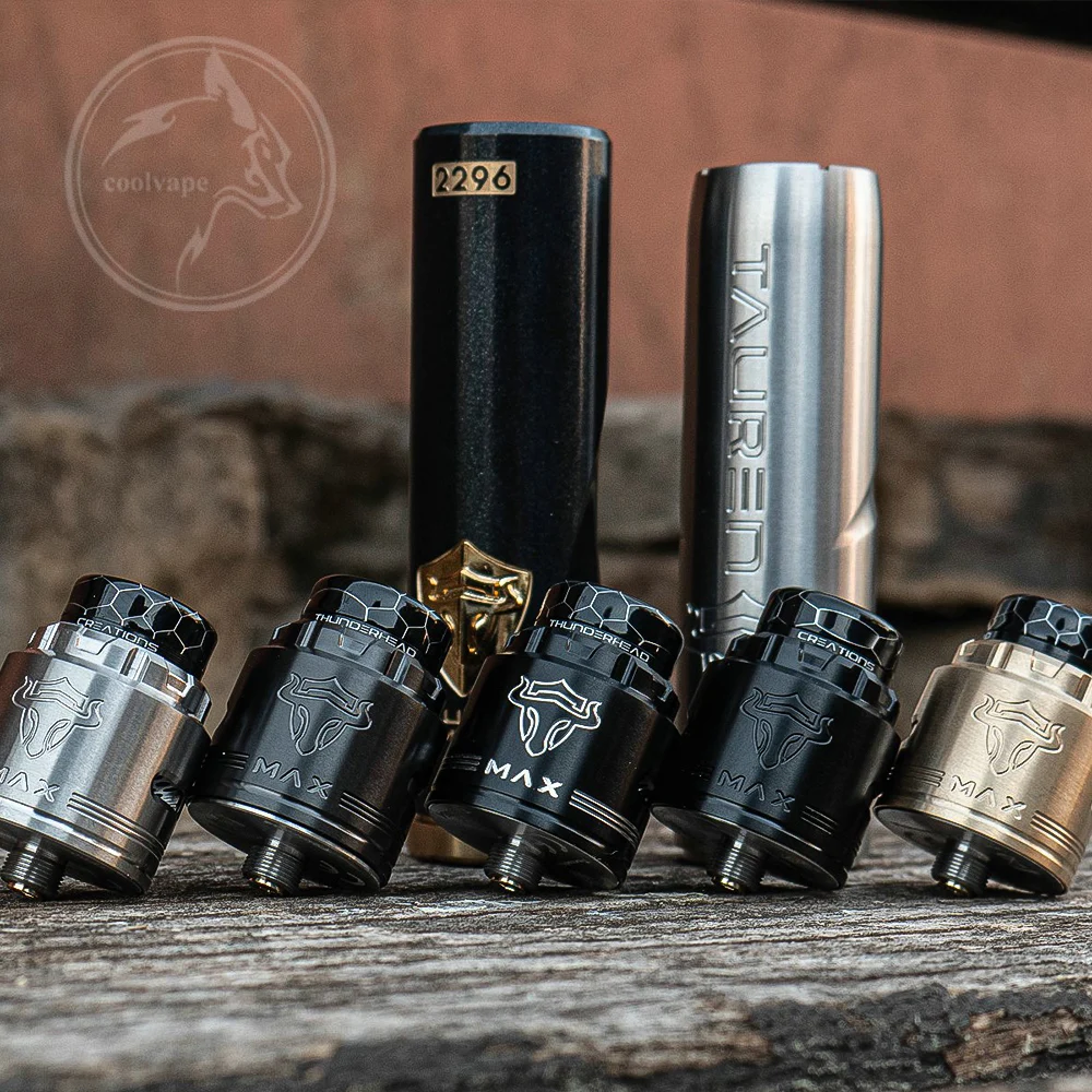 Купи Оригинальный обслуживаемый атомайзер THC Tauren Max RDA ThunderHead Creations SS / Brass 2 мл 25 мм за 1,670 рублей в магазине AliExpress