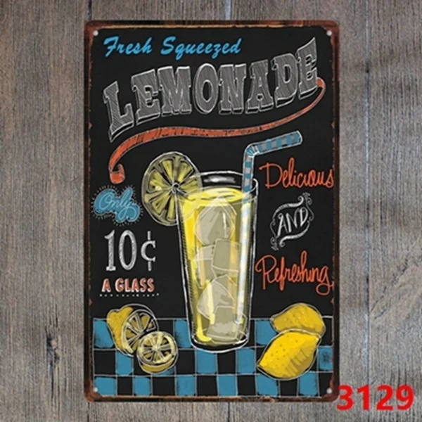 

metal Tin Sign 20*30 cm lemonade drink funny sticker Decor Bar Pub Home Vintage Retro Poster comic sticker