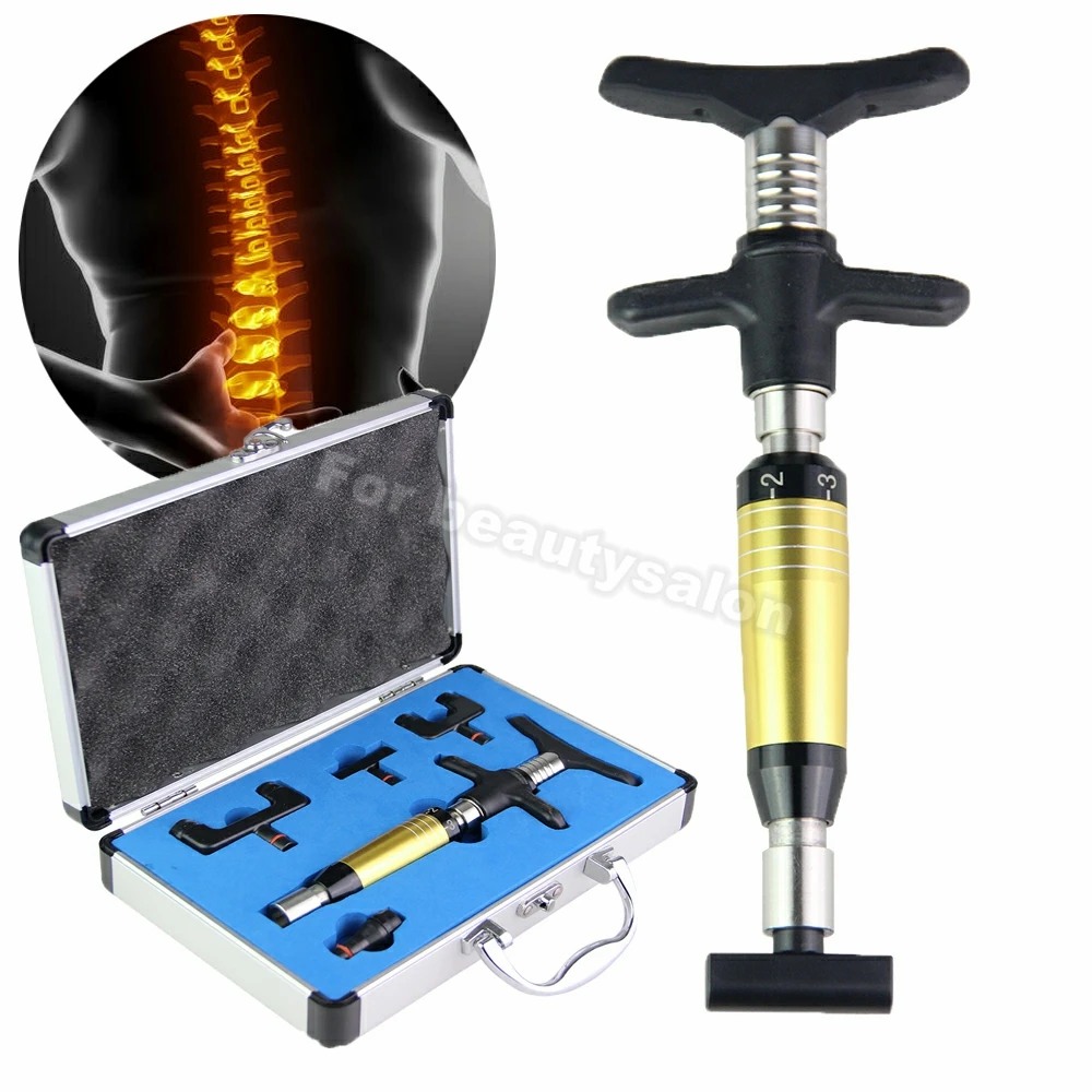 

2021 NEW Chiropractic Adjustment Tool 6 Gear Adjustable Bone Correction Gun 4 Head Therapy Body Physical Massager Instrument