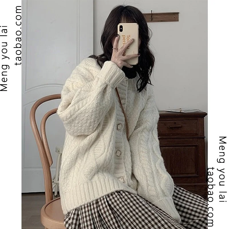 

Зимняя одежда в стиле простоя подходящая ко всему ретро твист трикотажная одежда женский дизайн нишевая средней длины в японском стиле Jum