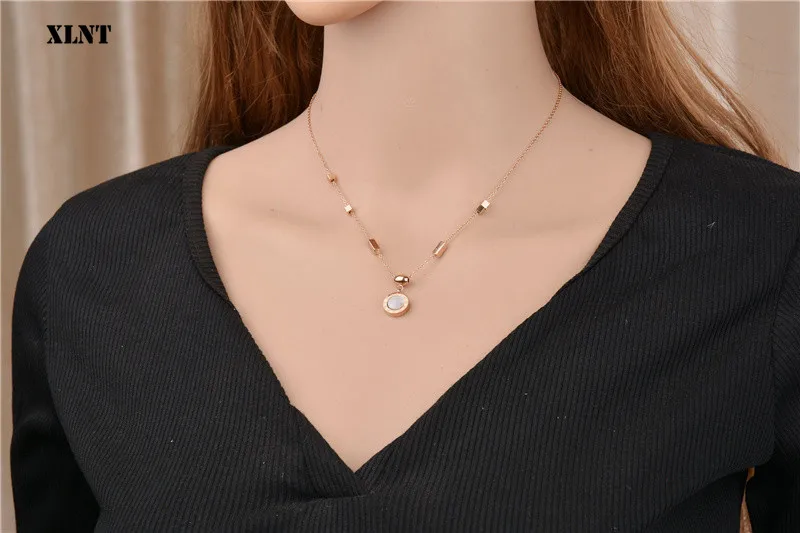 Новое поступление Женское Ожерелье XLNT из нержавеющей стали под розовое золото с