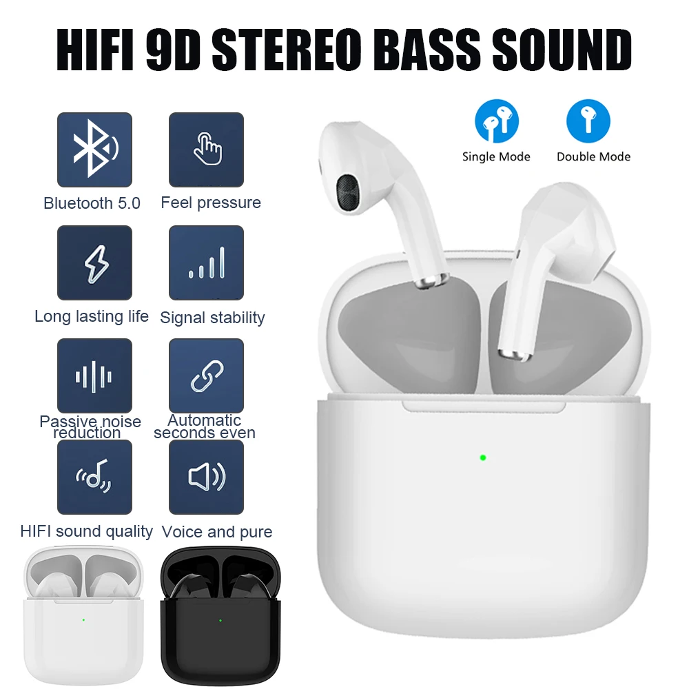 

Bluetooth 5.0 Earphones Set TWS Mini Wireless Headphones Waterproof Headsets Noise Cancelling 9D HiFi Earbuds