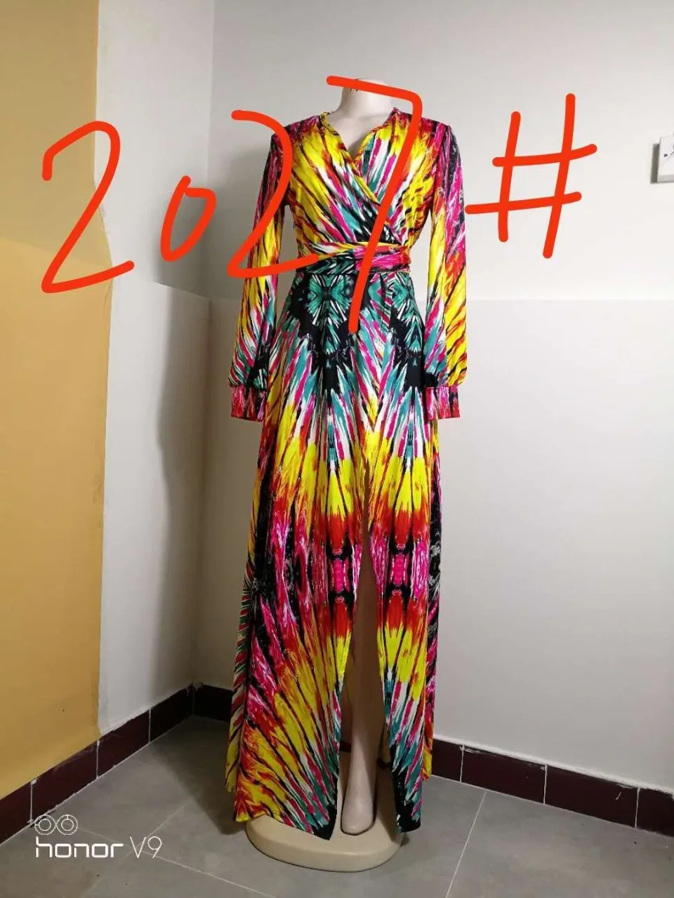 

African Dresses For Women 2020 African Dress Woman Sexy Print V Neck Long Sleeve Split Daily Dress Evening Dress Party Dress
