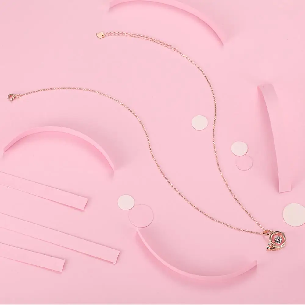 WelMag 925 стерлингового серебра Мода Прекрасная Улитка Форма циркон кулон Роза