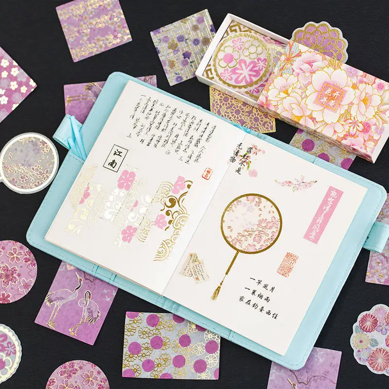60 шт./кор. винтажная бумажная наклейка в японском стиле романтическая
