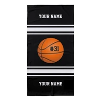 black white custom name number basketball towel novelty personalized basketball jersey sport shower towel swimming pool gym gift