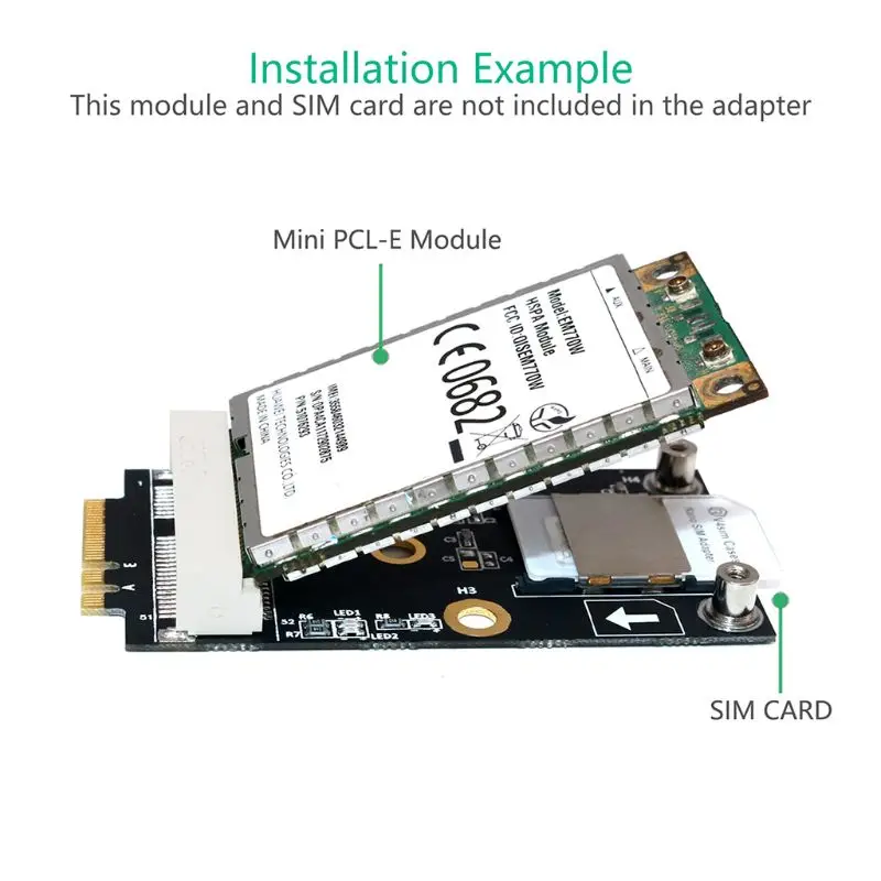 Mini PCI E к M.2 (NGFF) ключ A/E адаптер с слотом для sim карты WiFi WWAN LTE модуль 3G/4G чистая работа