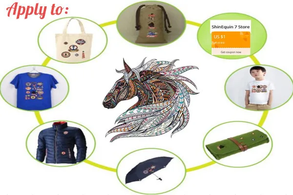 Животные ПВХ патч дело с ним одежда теплопередача печать лошадь Diy Футболка Девушка железные нашивки для одежды женские наклейки
