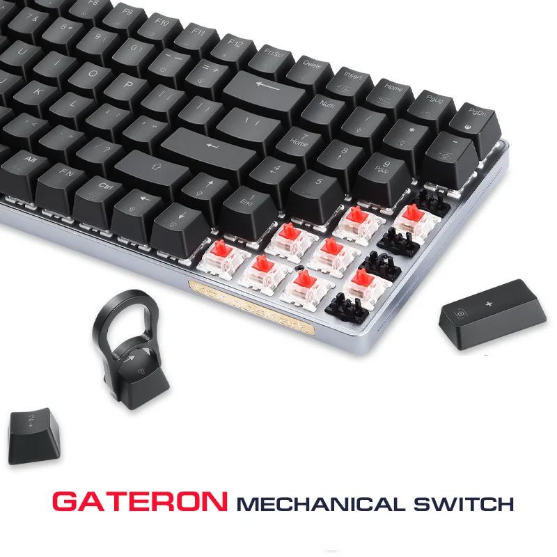 Professional Motospeed Gaming Mechanical Keyboard GATERON Blue/Red Switch 100 Keys Wireless Receiver RGB Backlight Metal Panel