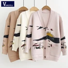 Женский трикотажный свитер с карманами и V-образным вырезом, 2020