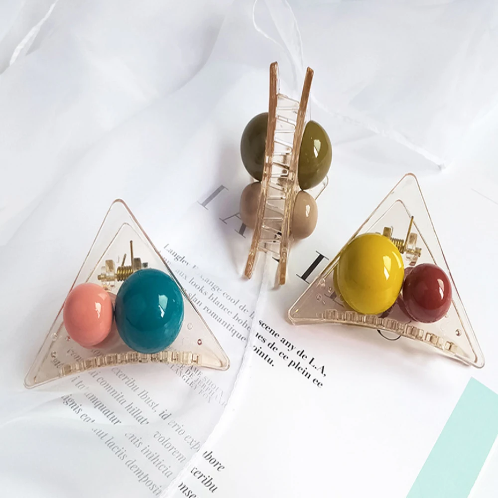 Когти для волос Красочные акриловые большие шпильки треугольник захват клип