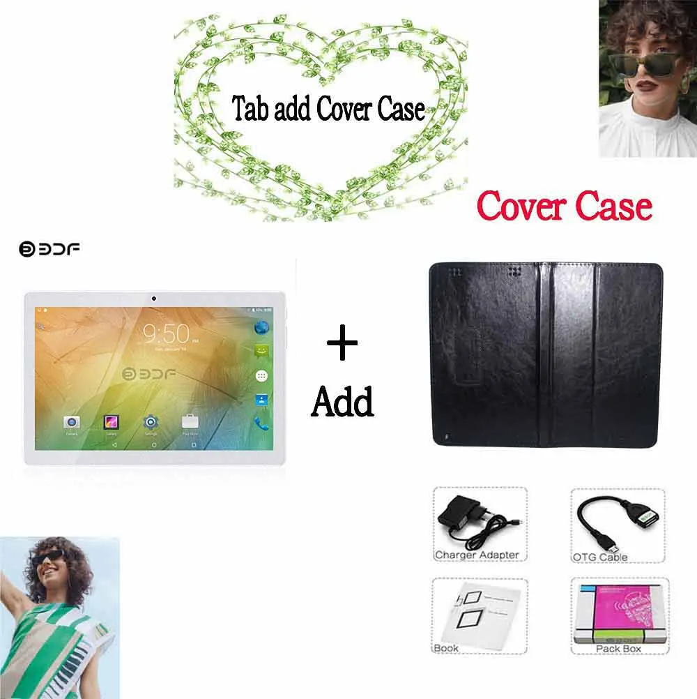 Add Holster Cover Русский склад в Москву 10 дюймов 4G LTE мобильный SIM карта телефонный звонок Android 7,0 планшетный ПК 4 Гб+ 64 Гб Восьмиядерный планшетный ПК - Комплект: Add Holster Cover
