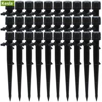 kesla 200pcs 13cm drip irrigation adjustable sprinkler spray garden watering nozzle 360 degree drippers on stakes for greenhouse