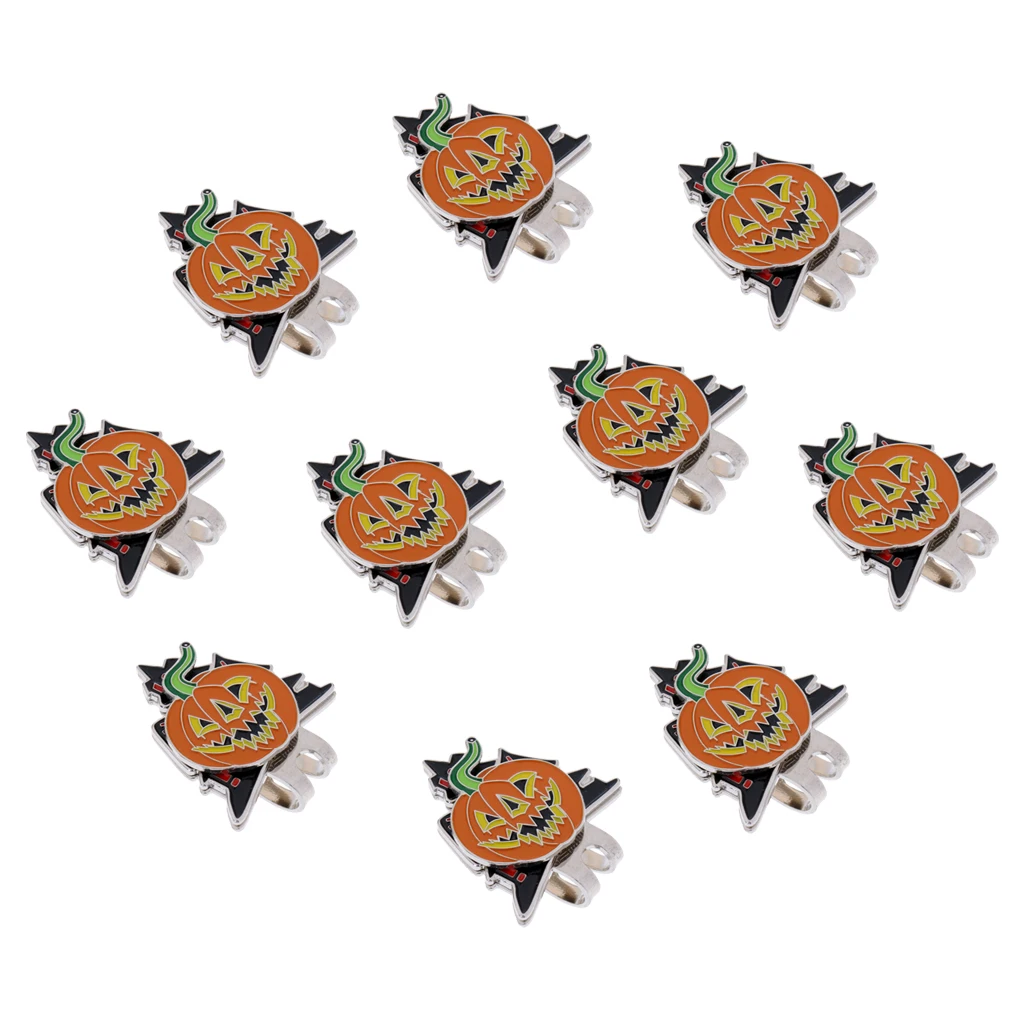 10 Pieces/Pack Halloween Pumpkin Hat Cap Clip Golf Ball Marker Gift | Спорт и развлечения