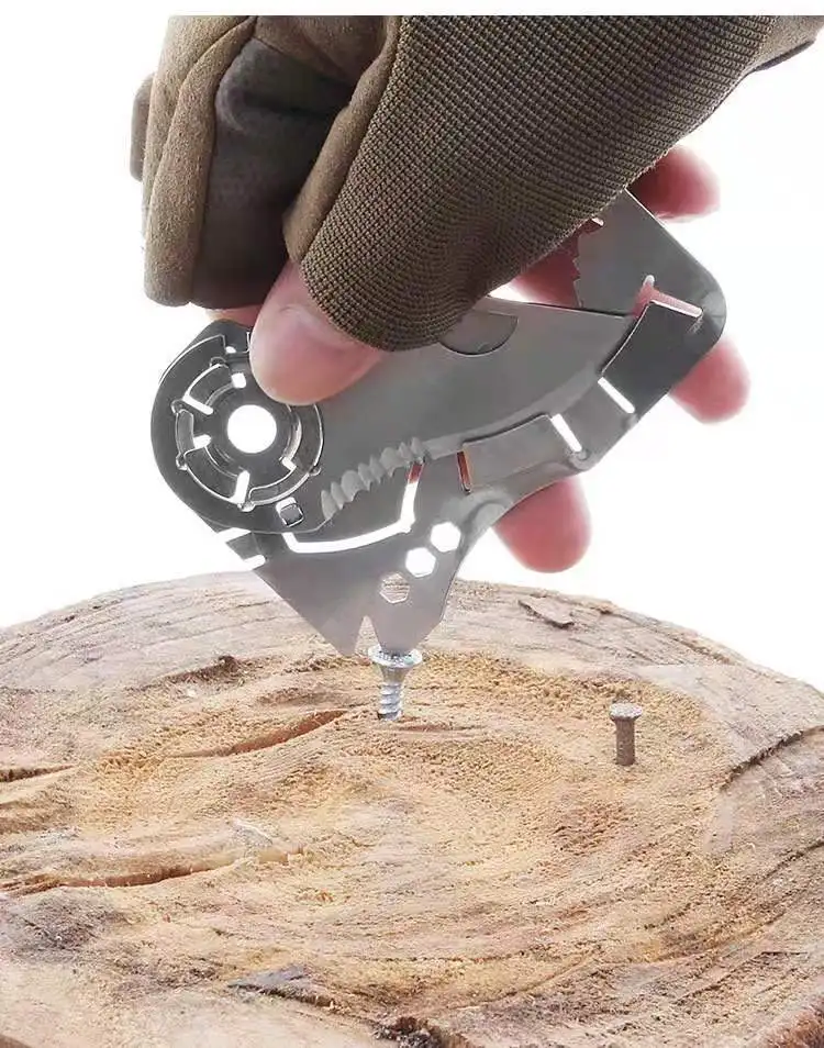 Новый многофункциональный нож с волчьей головкой инструмент для карт кошелек из