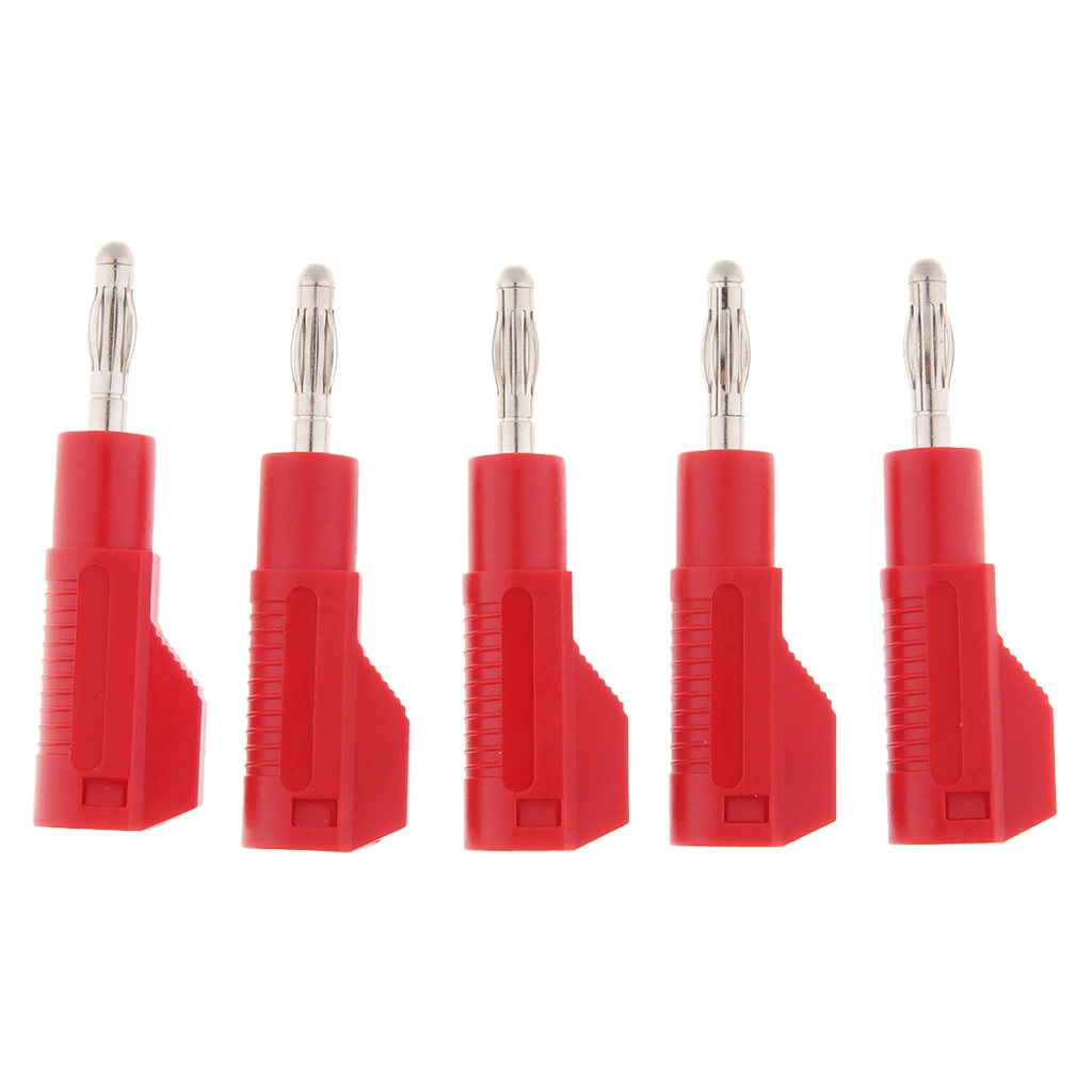 

5Pcs Unshrouded Stackable 4mm Banana Plug Speaker Cable Connectors