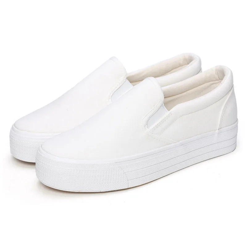 2020 женская обувь на платформе 3 см повседневная толстой подошве парусиновая