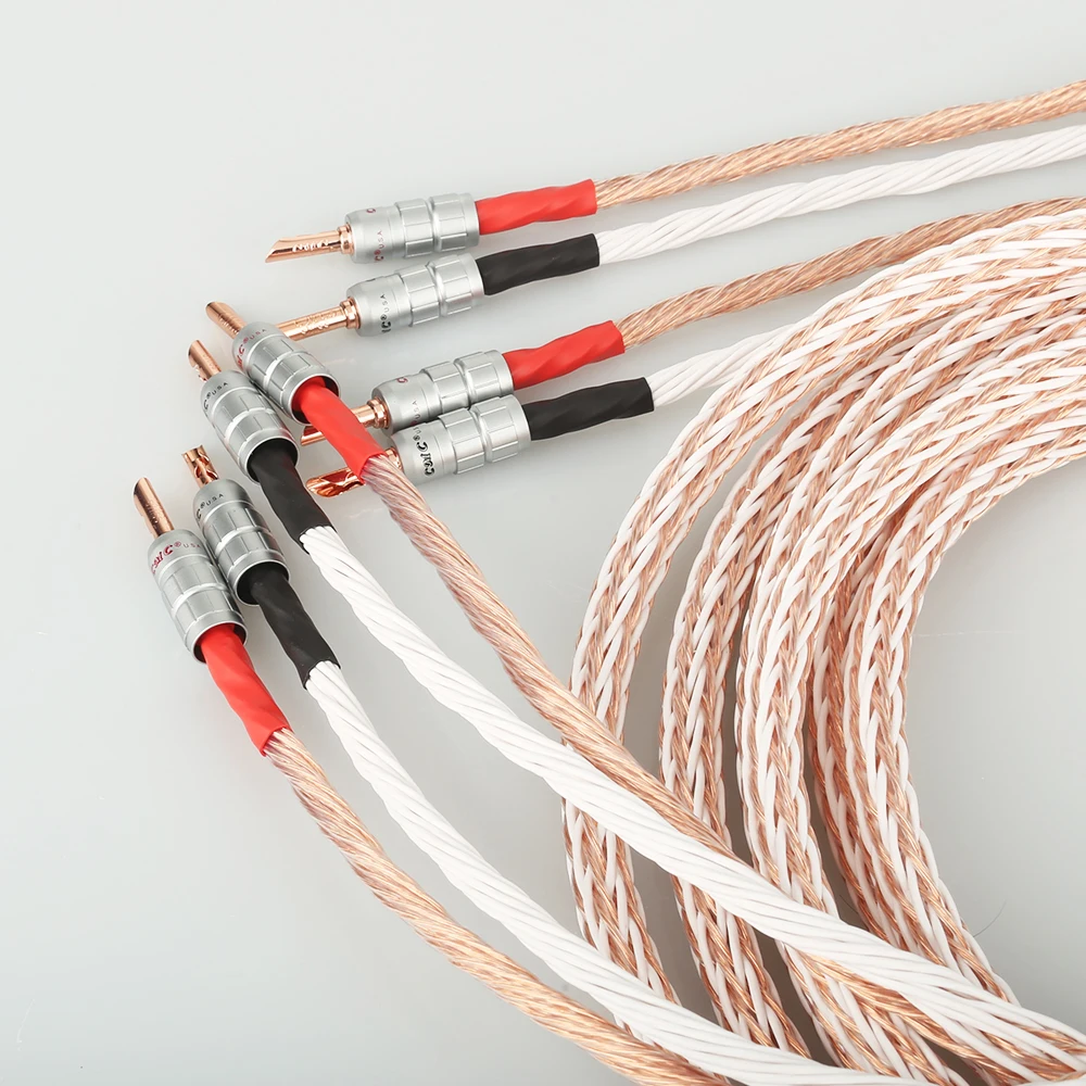 Пара 12TC Hi Fi кабель для колонок высокое качество чистый OCC провод с разъемом BFA