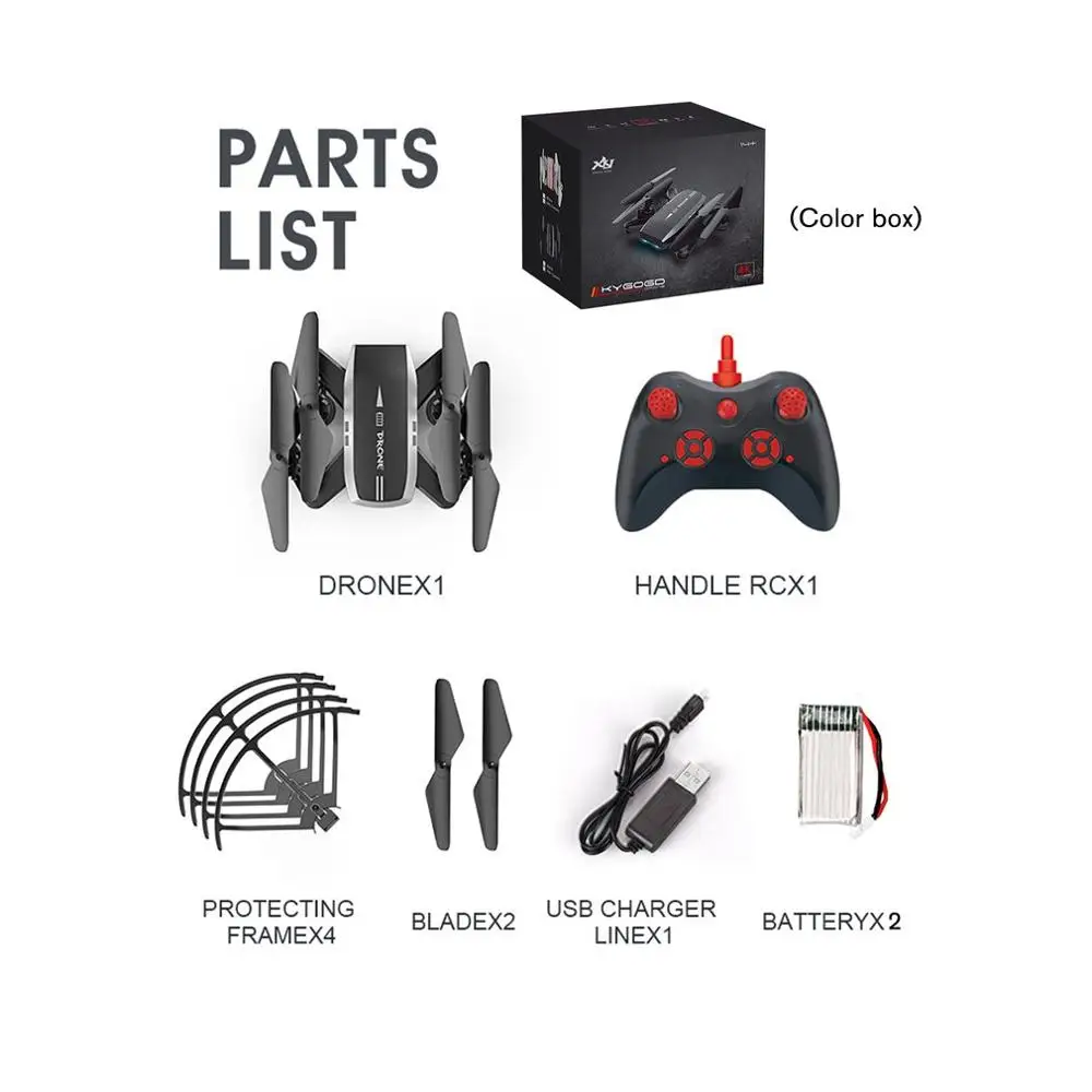 

Professional KY606D 4K WIFI Foldable RC Drone Long Fly Time RC Aircraft Headless Mode FPV Helicopter Aircraft with 3 Battery