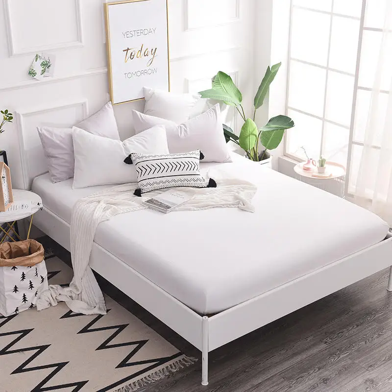 100% хлопок сатин простыни простыня на Эластичная лента матраса Постельное белье