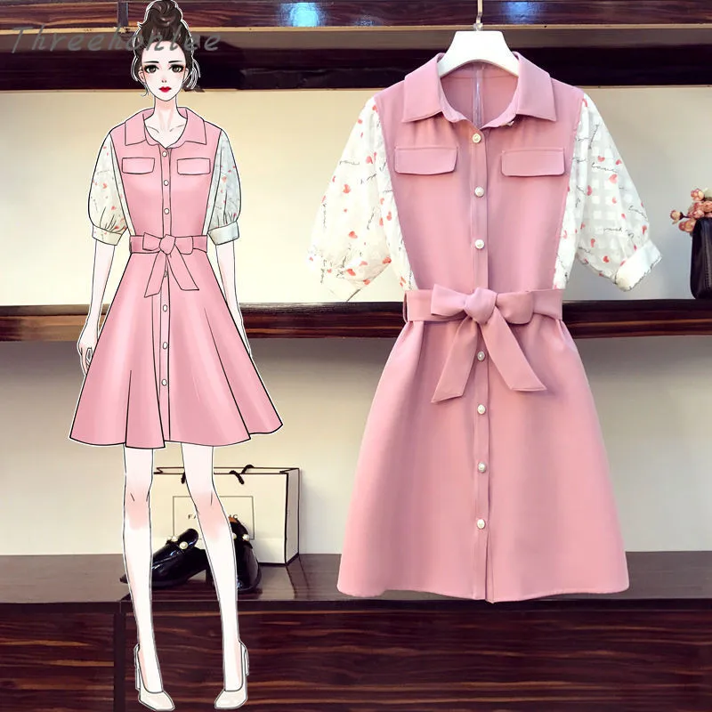 

Женское Повседневное платье, летнее однобортное платье с цветочным принтом и поясом, 2021