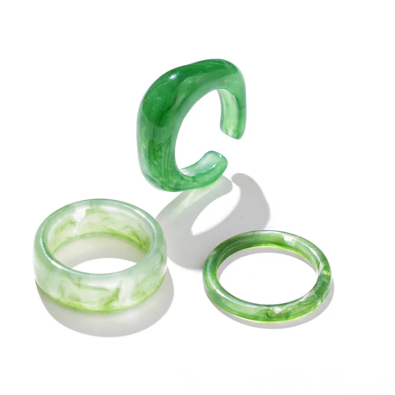 LETAPI корейские винтажные прозрачные разноцветные кольца из смолы шикарные