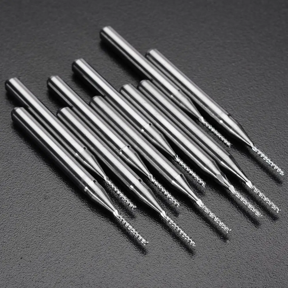 10Pcs Carbide End Mill HSS 4 Flutes 1*3.1*8mm Diameter Milling Cutter Straight Shank Router Bit Set CNC Tools | Инструменты