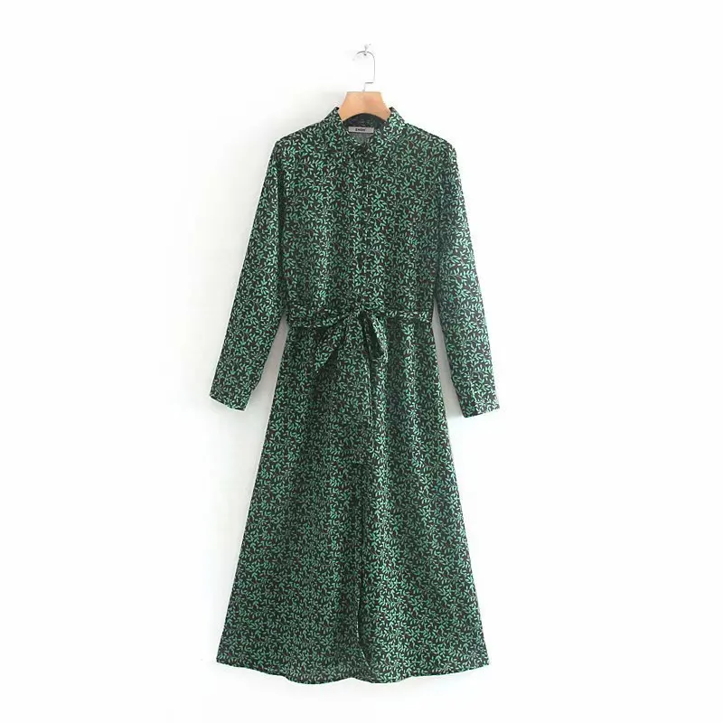 Популярное женское платье рубашка с принтом Старая Птица 55 9002 в европейском и