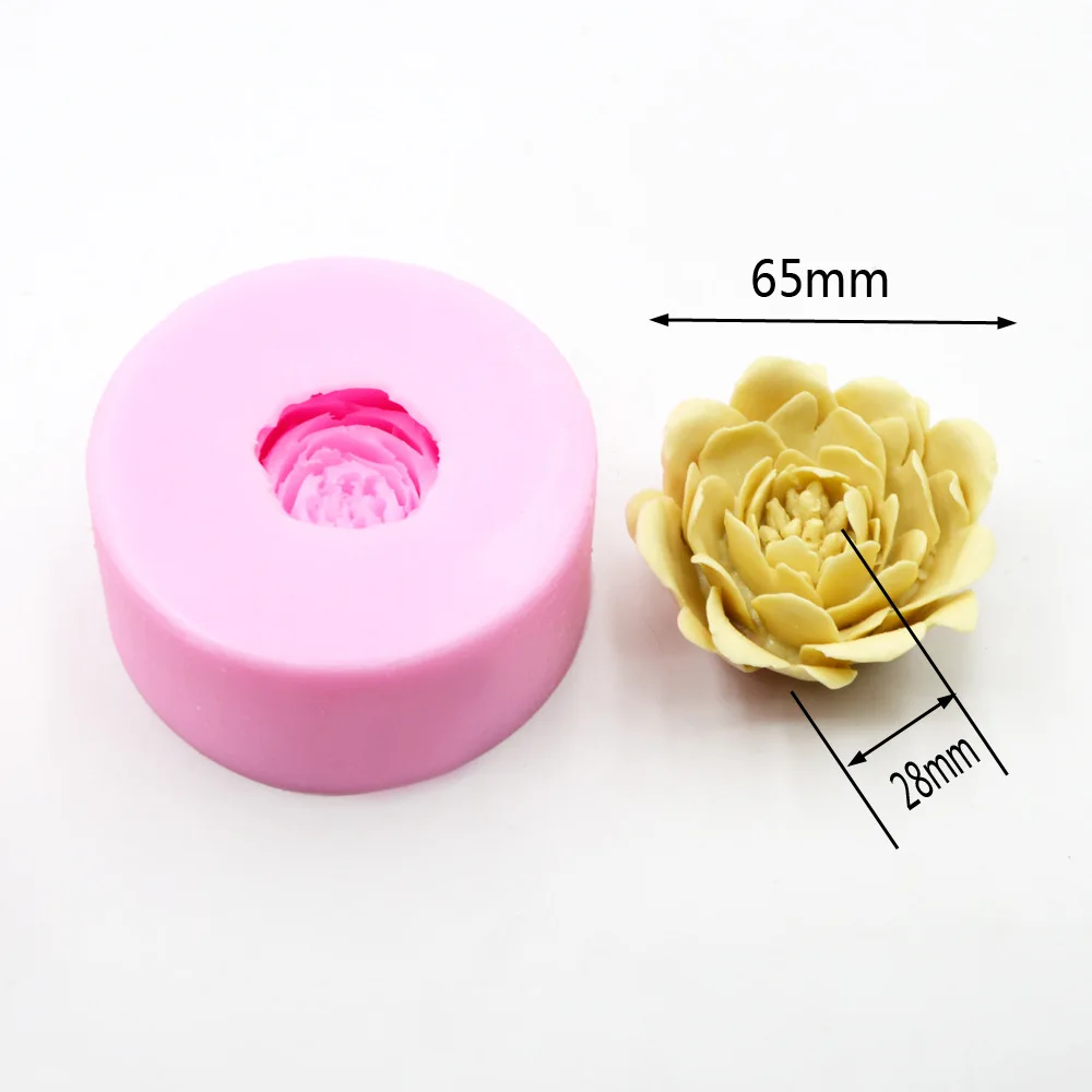 Новая 3D Цветочная форма для мыла маленького размера пион помадка торт