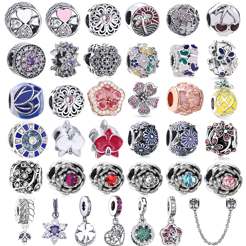 2 шт./лот подвеска в виде цветка шармы бусины подходят для оригинальных брендовых