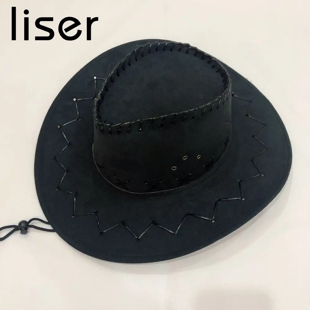 

Unisex Cowboy Hat Western Man and Women Caps with Visors Imitation Suede Shade Outdoor Travel Rider Cool Boy Girl Hats