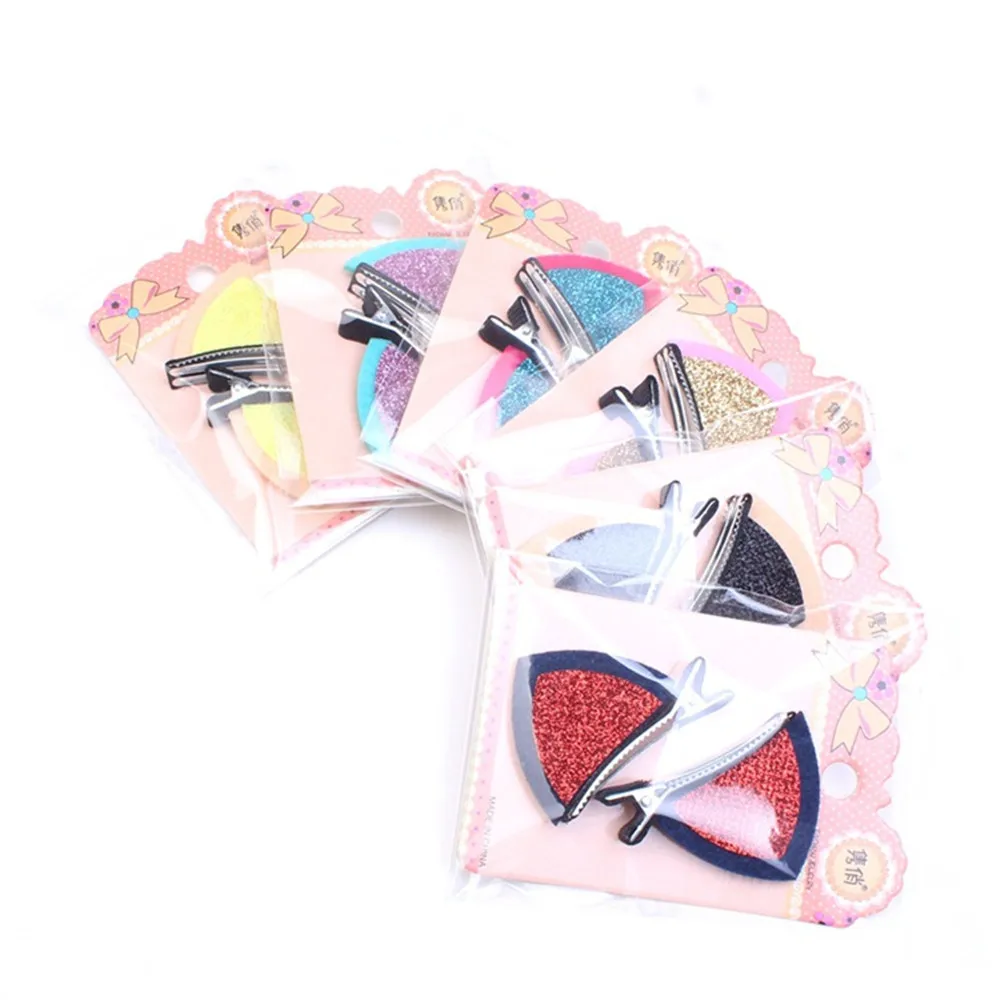 

2pcs/Set Cute Hair Clips For Girls Hairpins Barrettes Cartoon Hair Ornament Headbands Cat Ear BB Hairgrips Kids Hair Accessories