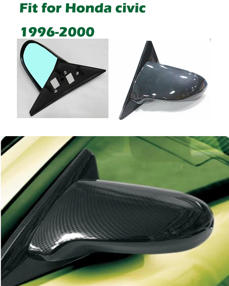 2 шт. Подходит для HONDA CIVIC 1996-2000 EG Ek ложка боковое зеркало углеродное волокно/яркий