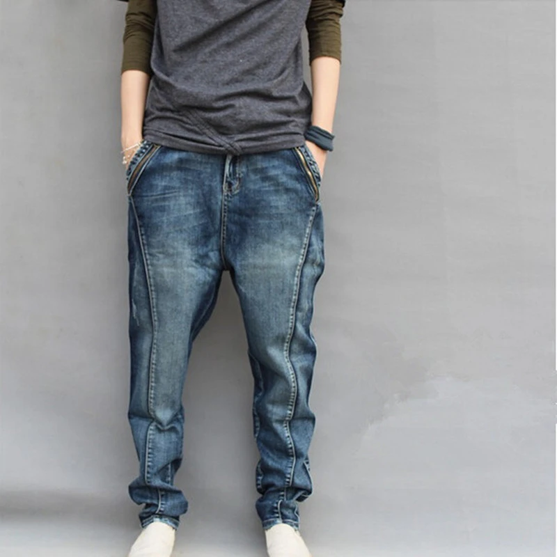 Мужские джинсовые брюки-султанки в стиле хип-хоп размеры до 7XL | Мужская одежда