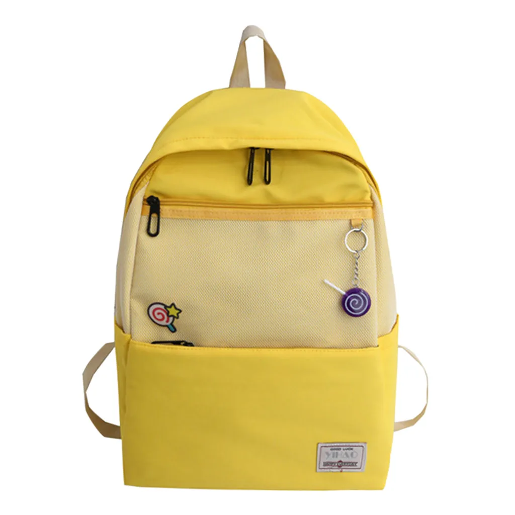 Фото Нейлоновый рюкзак для женщин одноцветная дорожная сумка большая на плечо