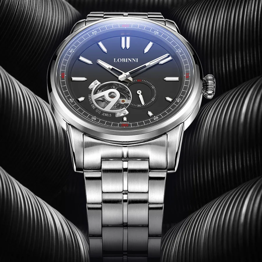 Мужские автоматические часы мужские наручные LOBINNI роскошные механические