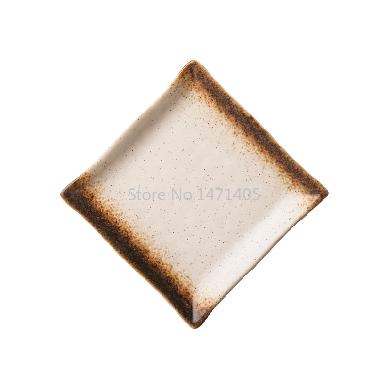 wa Ceramiczna zastawa stołowa prostokątna płaska sushi Japoński płaski talerz Talerz na ciasto Restauracja Taca do