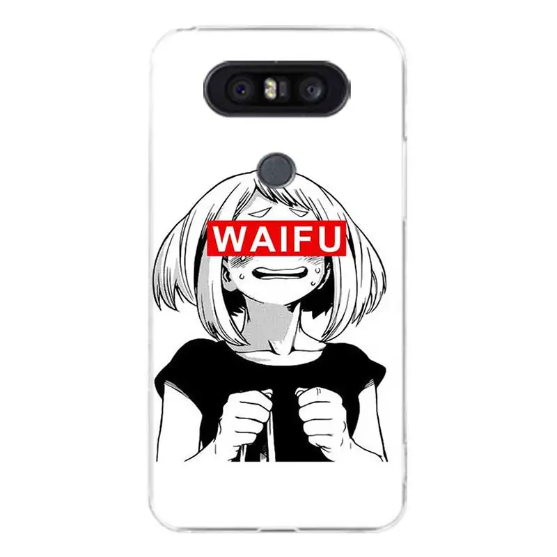 Sugoi семпай аниме Waifu чехол с крышкой и узором мягкий резиновый для LG Q8 Q7 Q6 G6 G7 G5 G4 V40