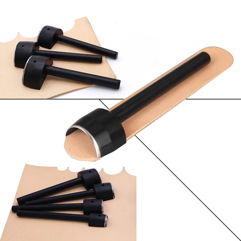 

Nonvor DIY Leather Craft Hole Semicircle Punching Stitching Cut Steel Leather Corner Cutter Kits Manual Round Belt Strap Wallet