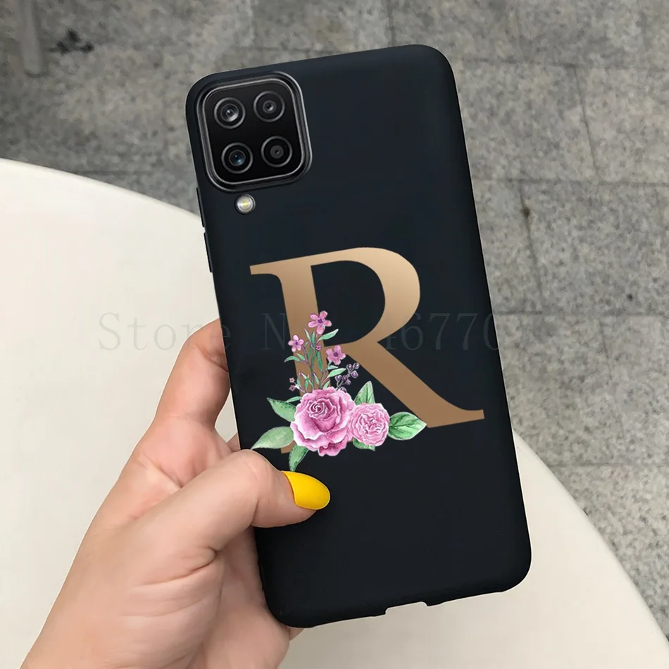 Slim Silicone Alphabet Phone Case For Samsung Galaxy A12 A 12 Special Name Letters Back Cover For Samsung A12 a 12 Galaxy A12