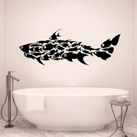 large size sea ocean shark fish wall sticker vinyl home decoration bathroom bedroom decals waterproof self adhesive mural 4077
