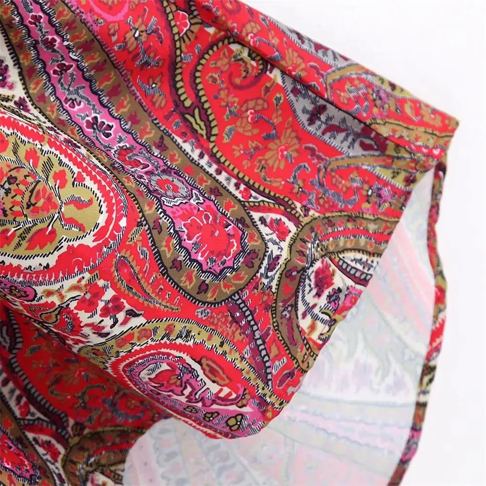 

Autumn 2019 Women's New Fashion V-neck Long Sleeve with Belt Printing long Dress 08445232330