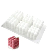 6 cavity cube aromatherapy candle mould chocolate cake silicone molds 3d candle soy wax soap molds mousse diy baking accessories