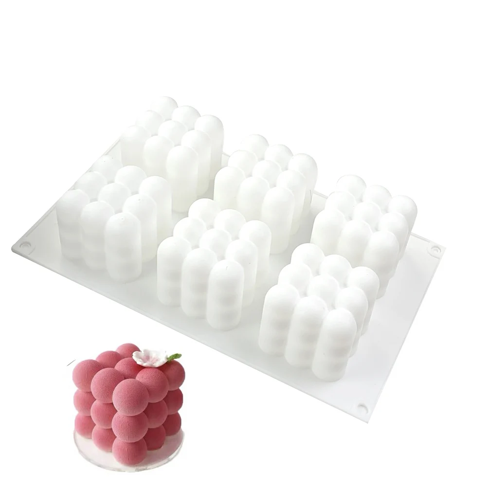 6 cavity куб ароматерапевтическая свеча формы шоколада силиконовые для торта 3D
