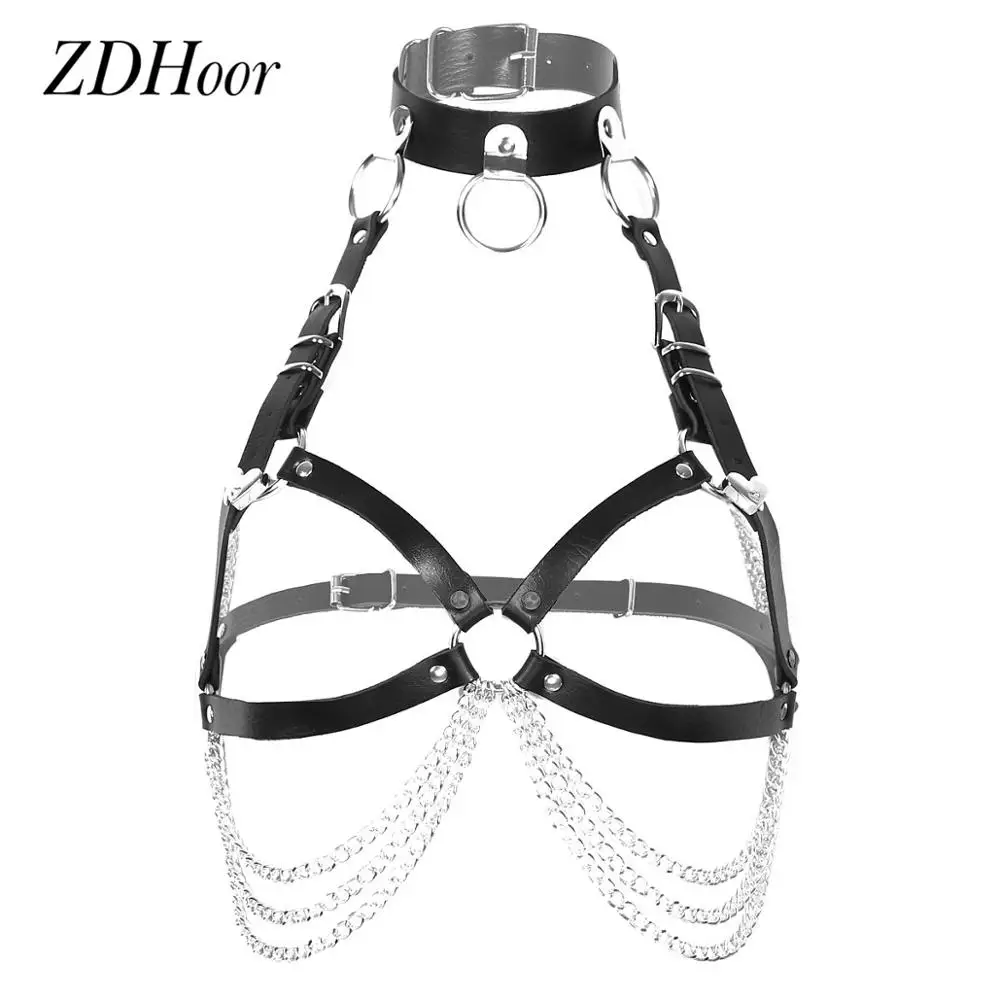 Женский регулируемый нагрудный ремень для тела в стиле панк готика из
